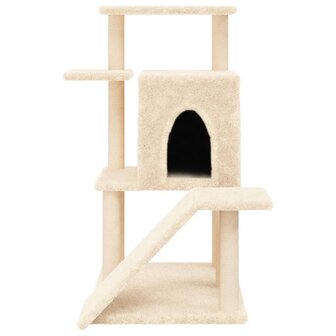 Kattenmeubel met sisal krabpalen 97 cm cr&egrave;mekleurig 4