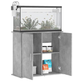 Aquariumstandaard 81x36x73 cm bewerkt hout betongrijs 3