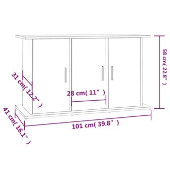 Aquariumstandaard 101x41x58 cm bewerkt hout wit 11