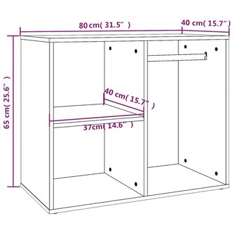 Kledingkast 80x40x65 cm bewerkt hout zwart 8