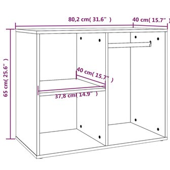 Kledingkast 80x40x65 cm bewerkt hout grijs sonoma eikenkleur 7