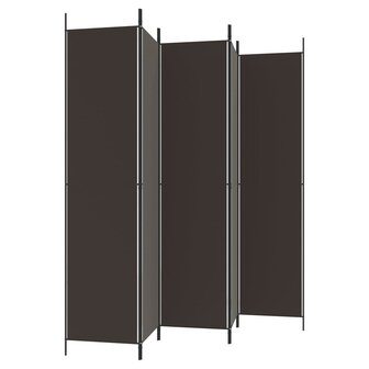 Kamerscherm met 5 panelen 250x220 cm stof bruin 5