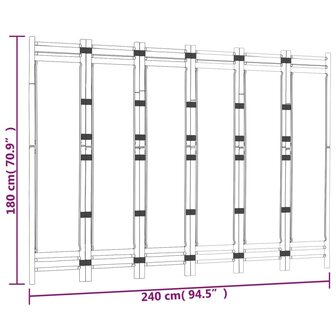 Kamerscherm 6-panelen inklapbaar 240 cm bamboe en canvas 9