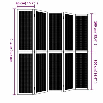 Kamerscherm met 5 panelen massief paulowniahout bruin 8