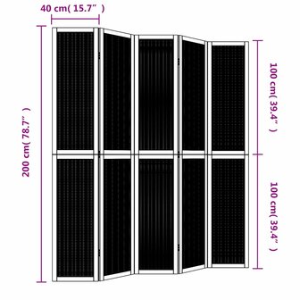 Kamerscherm met 5 panelen massief paulowniahout bruin 8