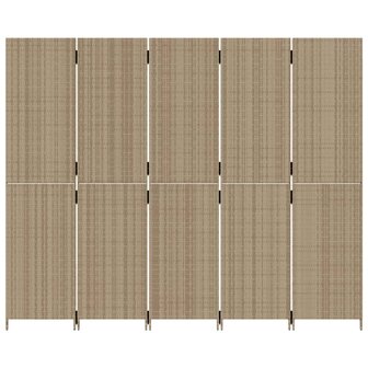 Kamerscherm 5 panelen poly rattan beige 5