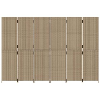 Kamerscherm 6 panelen poly rattan beige 5