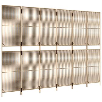 Kamerscherm 6 panelen poly rattan beige 4