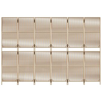 Kamerscherm 6 panelen poly rattan beige 5