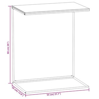 Bijzettafel 55x35x66 cm bewerkt hout wit 6