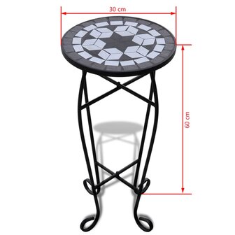 Bijzeltafel moza&iuml;ek zwart en wit 5