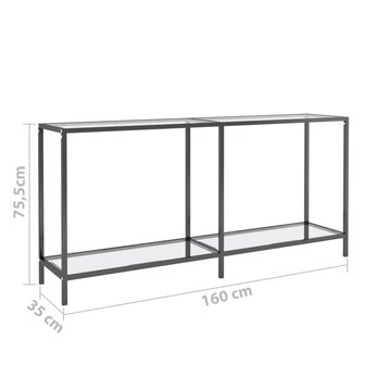 Wandtafel 160x35x75,5 cm gehard glas transparant 7