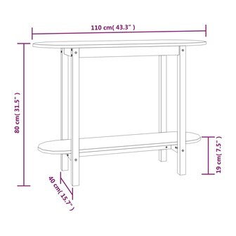 Wandtafel 110x40x80 cm massief grenenhout grijs 8