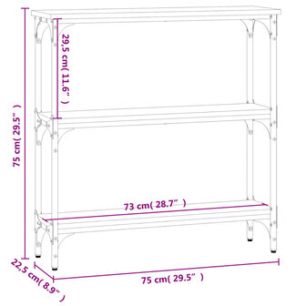 Wandtafel 75x22,5x75 cm bewerkt hout sonoma eikenkleurig 9