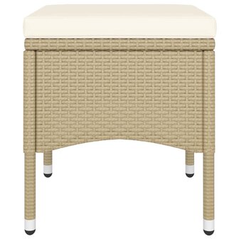 5-delige Bistroset poly rattan en gehard glas beige 7