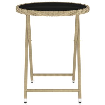 5-delige Bistroset poly rattan en gehard glas beige 9