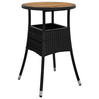 3-delige Bistroset met kussens poly rattan zwart 6