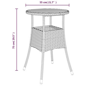 3-delige Bistroset met kussens poly rattan grijs 8