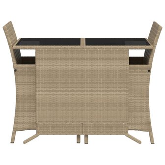 3-delige Bistroset met kussens poly rattan gemengd beige 4