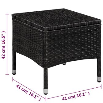 3-delige Bistroset poly rattan zwart 5