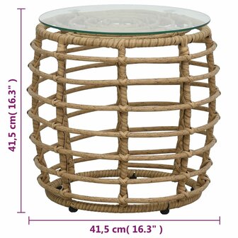 3-delige Bistroset poly rattan eikenkleurig 7