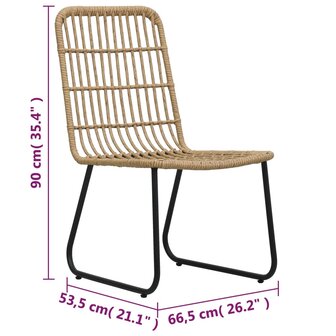 3-delige Bistroset poly rattan eikenkleurig 8