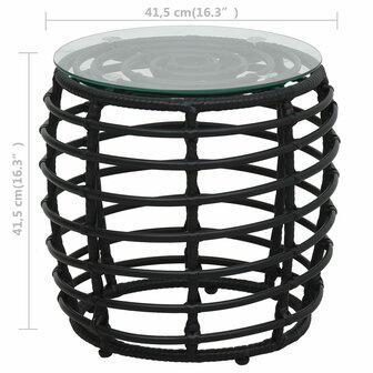 3-delige Bistroset poly rattan zwart 7