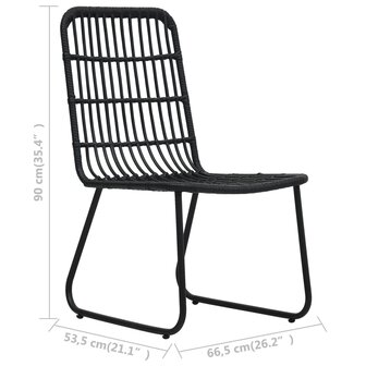 3-delige Bistroset poly rattan zwart 8