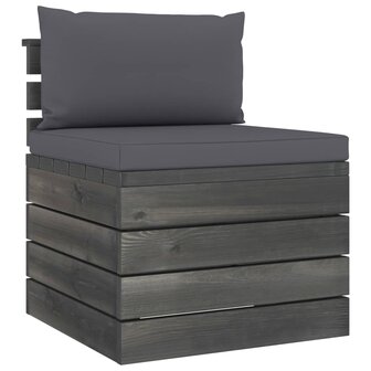 2-delige Loungeset met kussens pallet massief grenenhout 2