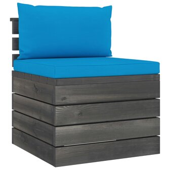 2-delige Loungeset met kussens pallet massief grenenhout 3