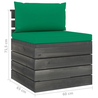 2-delige Loungeset met kussens pallet massief grenenhout 12