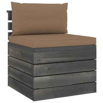 2-delige Loungeset met kussens pallet massief grenenhout 3