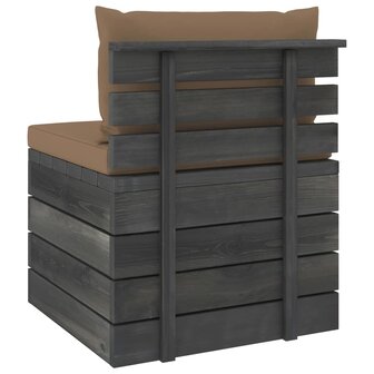 2-delige Loungeset met kussens pallet massief grenenhout 6