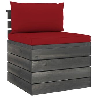 2-delige Loungeset met kussens pallet massief grenenhout 3