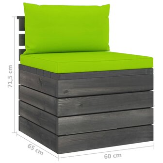 2-delige Loungeset met kussens pallet massief grenenhout 12