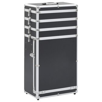 Make-up trolley aluminium zwart 1