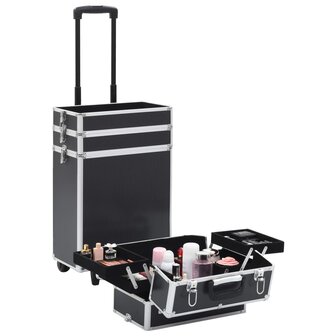 Make-up trolley aluminium zwart 6