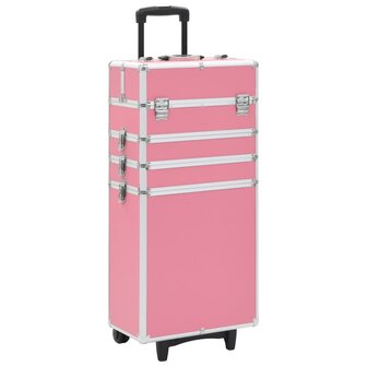 Make-up trolley aluminium roze 1