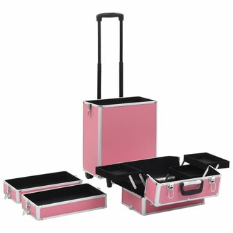 Make-up trolley aluminium roze 5