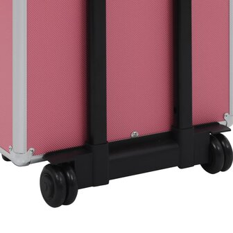 Make-up trolley aluminium roze 10