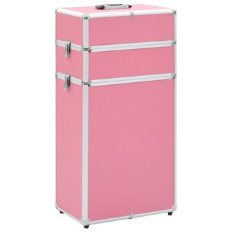 Make-up trolley aluminium roze 1