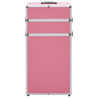 Make-up trolley aluminium roze 2