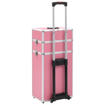 Make-up trolley aluminium roze 4