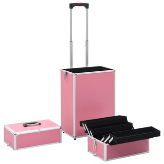 Make-up trolley aluminium roze 5