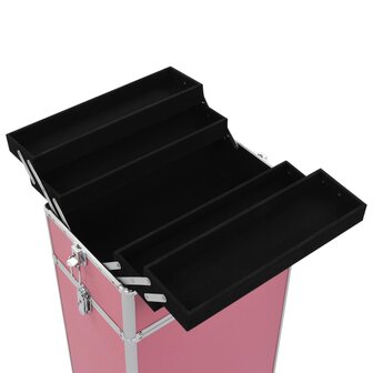 Make-up trolley aluminium roze 7