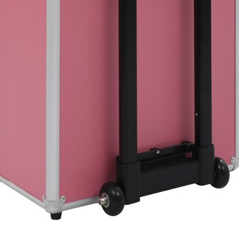 Make-up trolley aluminium roze 10