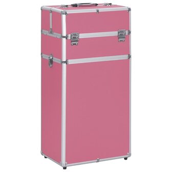 Make-up trolley aluminium roze 1