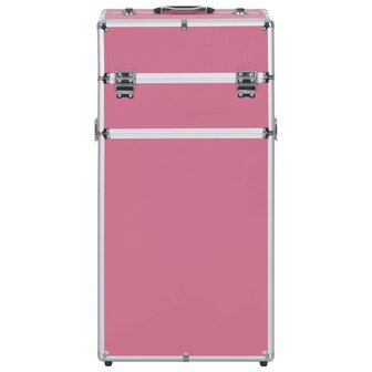 Make-up trolley aluminium roze 2