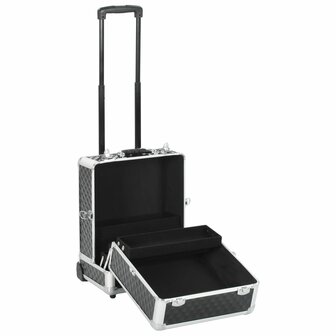 Make-up trolley 35x29x45 cm aluminium zwart 2