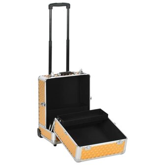 Make-up trolley 35x29x45 cm aluminium goudkleurig 4